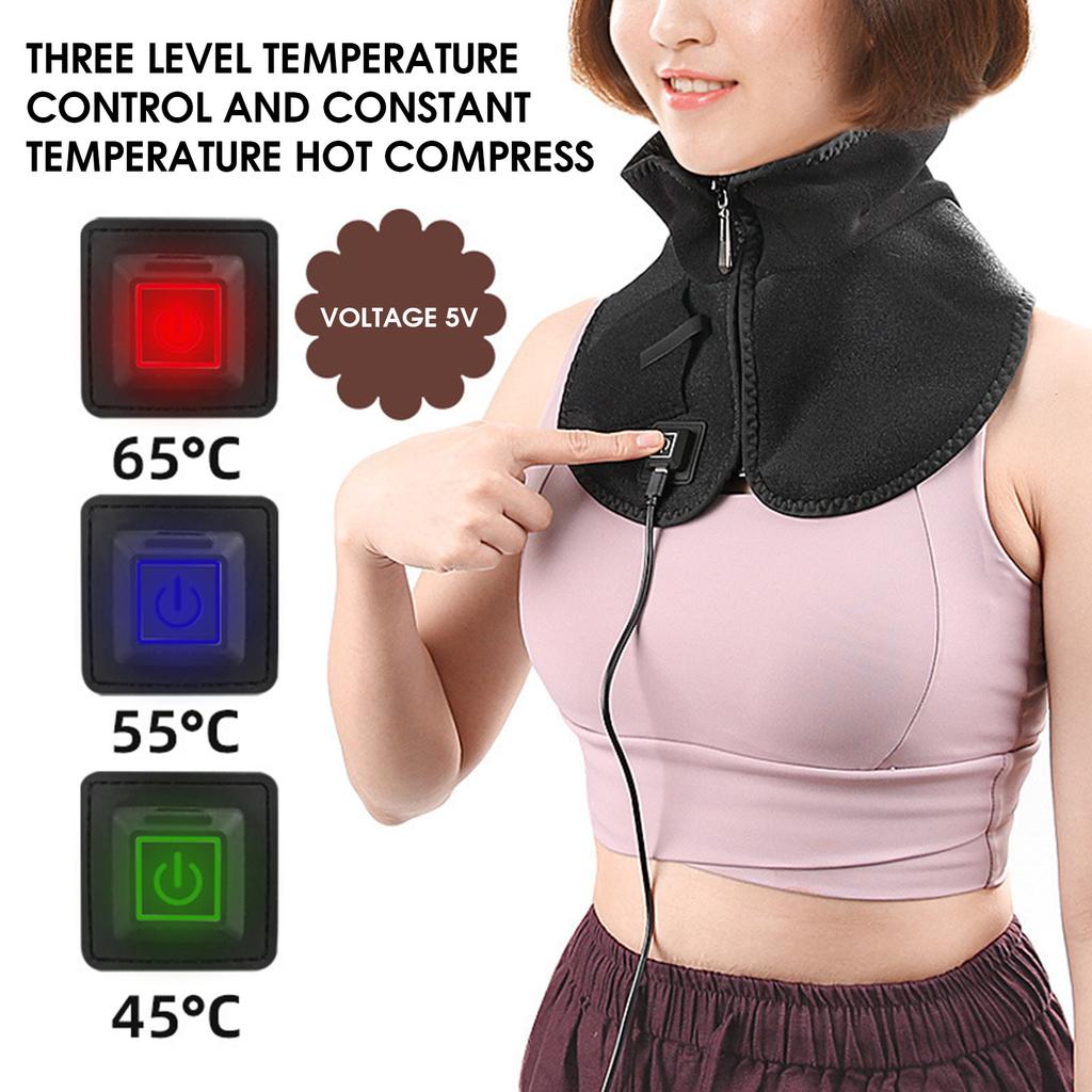 USB Heating Neck Warmer 3 Temp Levels Electric Scarf Soft Knit Fabric for Women Men Shoulder Wrap