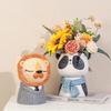Animal Planter for Succulents Plants, Cute Panda Bear Lion Flower Pot Decorative Garden Figures Home Tabletop Decor 18cm/ 7inch
