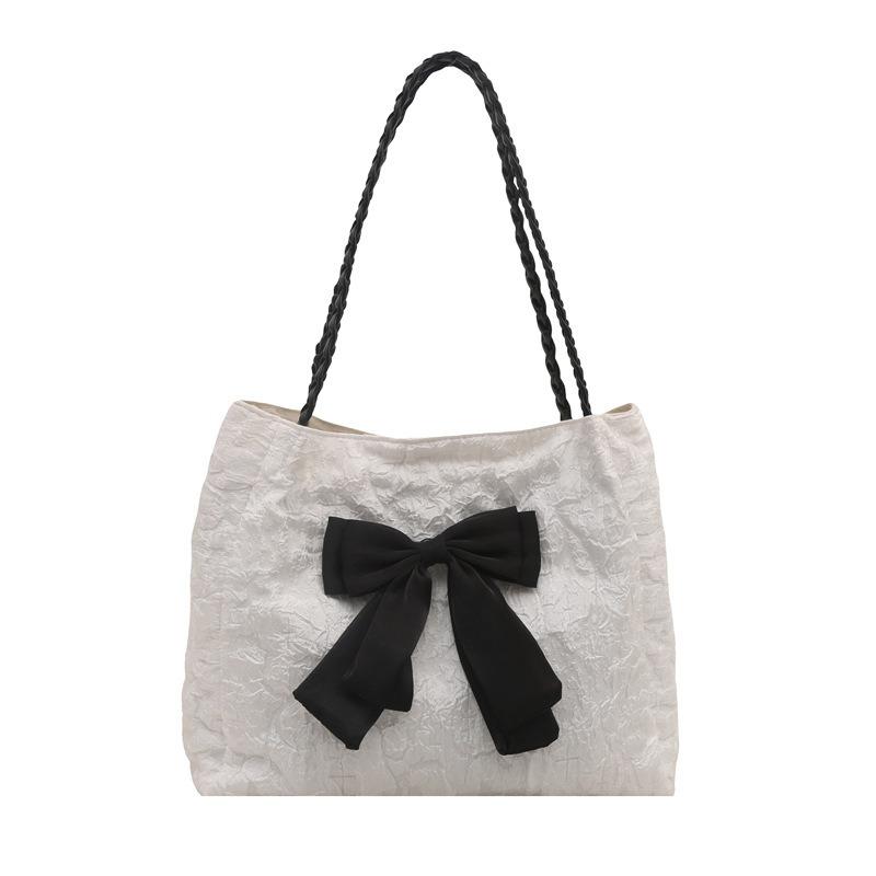Large capacity bow sweet beautiful women bag new fashion beautiful shoulder bag student class commuting tote bag