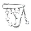 Trendy Star Women Brooch Pin Tassels Chain Safety Pins Backpack Handbag Ornament