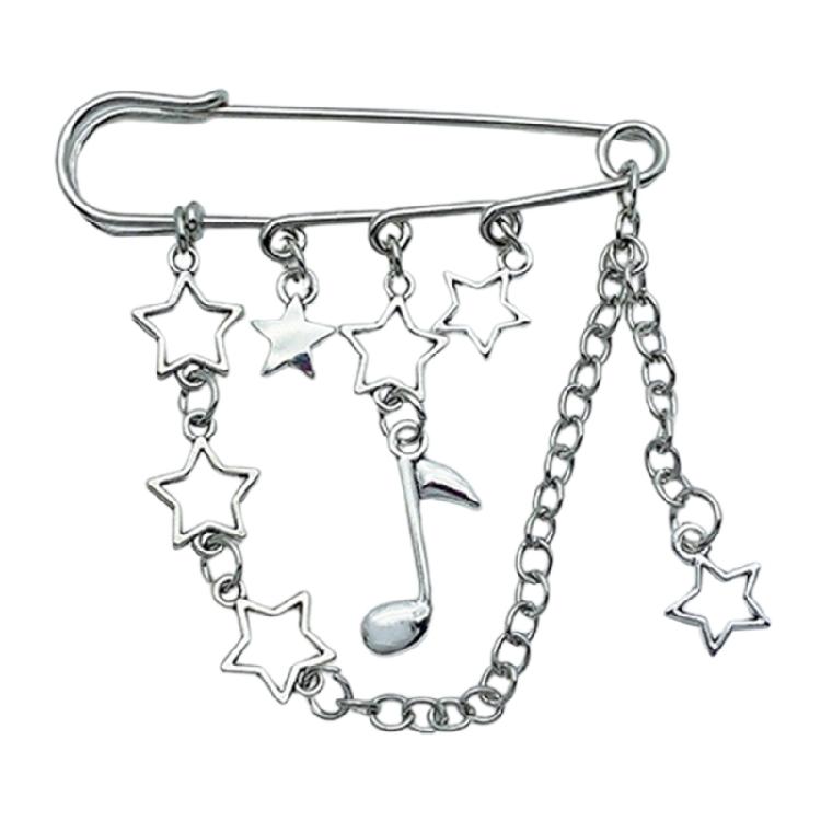 Trendy Star Women Brooch Pin Tassels Chain Safety Pins Backpack Handbag Ornament