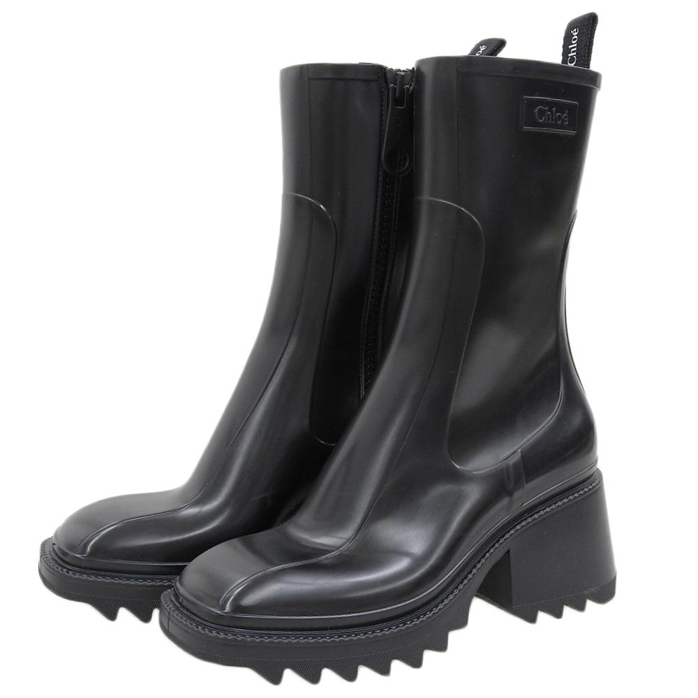 Chloe Betty Gummi-Regenstiefel, Damen, Schwarz, Größe 38, CHC19W239G800138W Schuhe 38 schwarzGebraucht