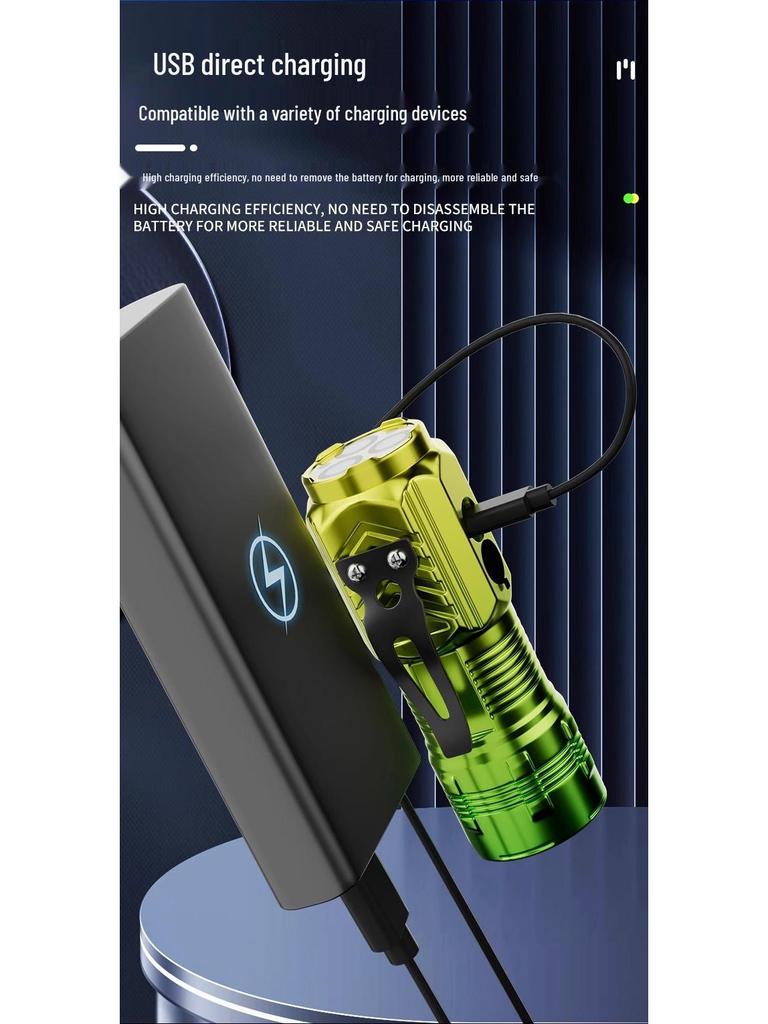 Rechargeable High Power Flashlight: Super Bright, Long Battery Life, Long Range, Mini Portable for Household & Outdoor Use.