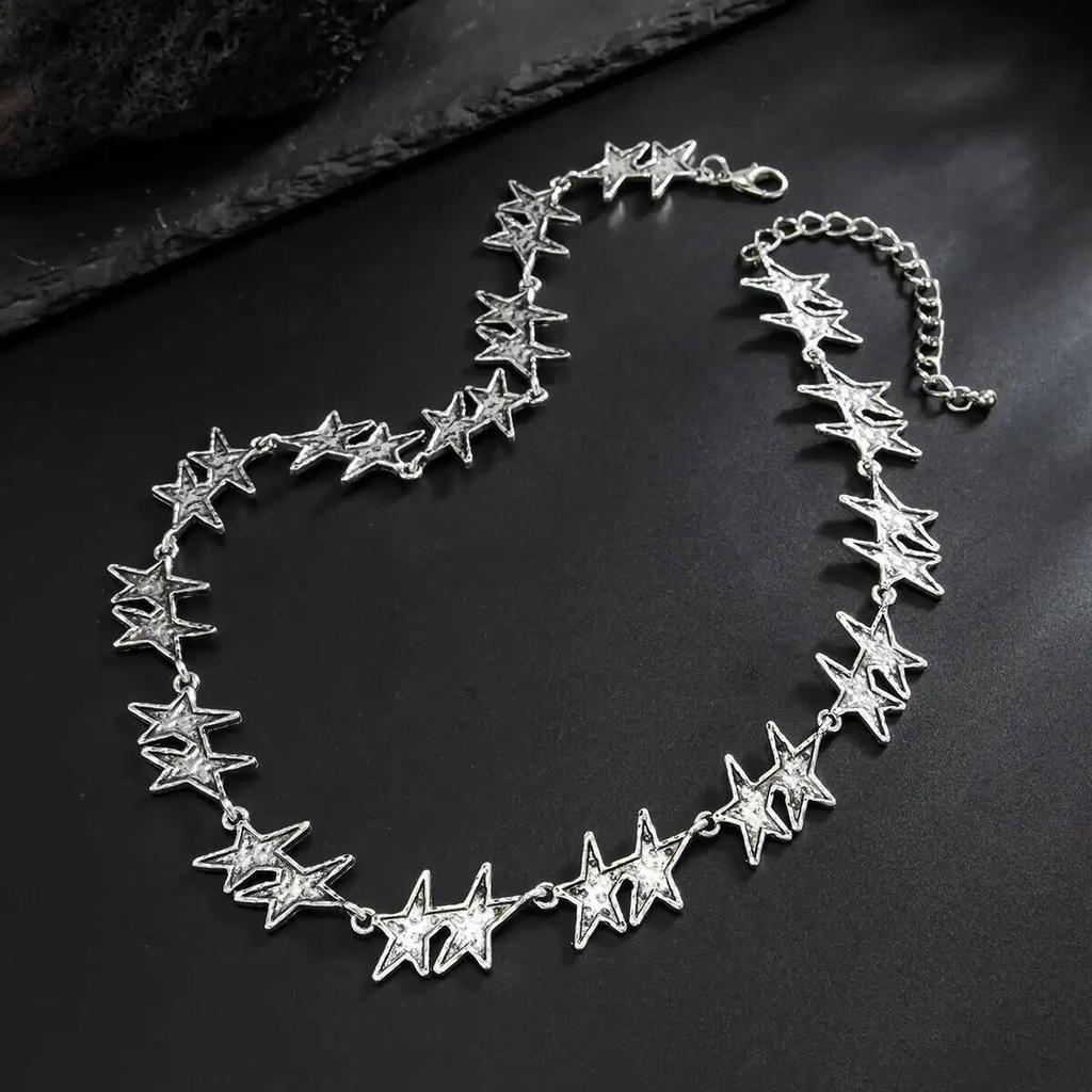 Ingemark Punk Geometric Pentagram Pendant Choker Necklace for Men Hip Hop Sliver Color Necklace Men Fashion Street Jewelry Gift