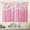 2pcs Cute Pink Dripping Frosting & Colorful Sprinkles Pattern Curtains Designed for Light Blocking Premium Material Suitable