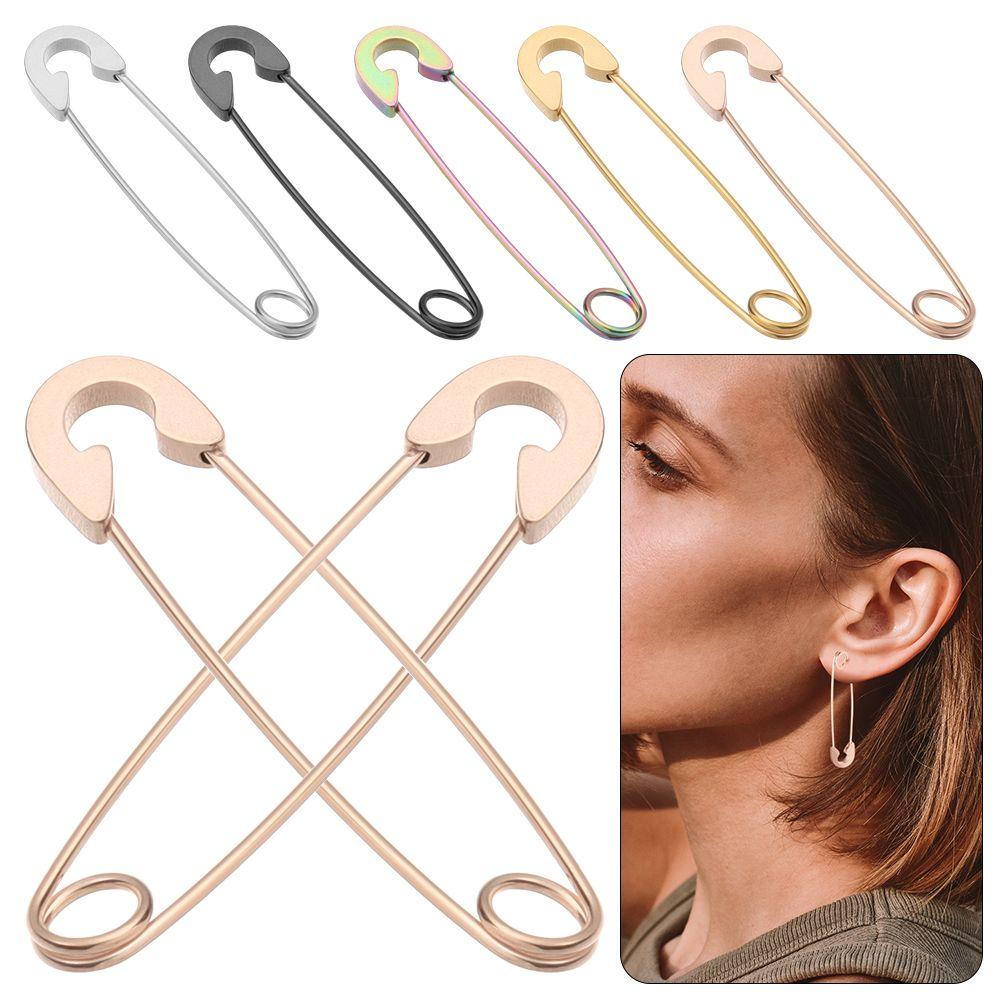 

Креативные ювелирные изделия из нержавеющей стали, серьги-гвоздики в стиле панк с пряжкой для ушей, скрепки, женские и мужские аксессуары