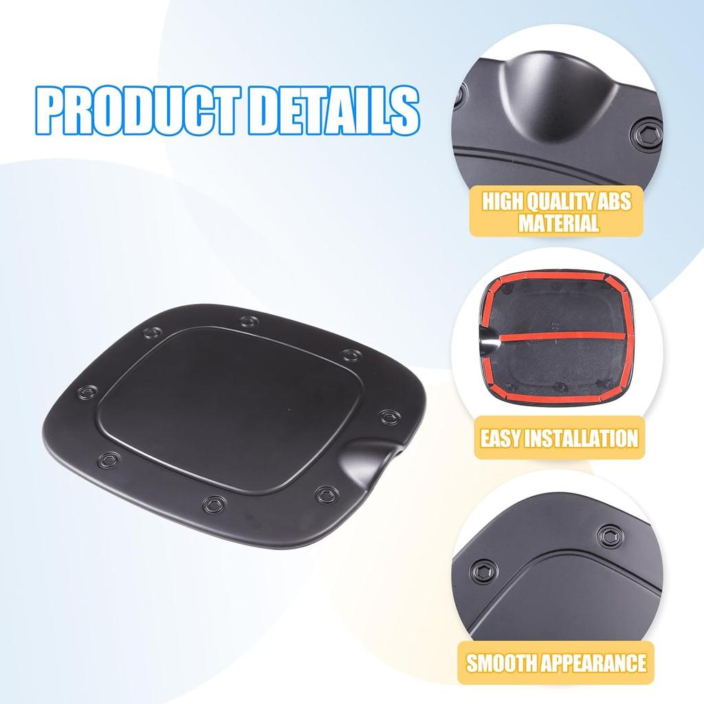 Gas Fuel Tank Cap Protector Cover Compatible with Toyota FJ Cruiser 2007-2021,ABS Plastic Fuel Tank Door Cover Car Oil Gas Cap Door Cover Trim