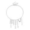 Versatile Rhinestones Heart Pendant Necklace With Swing Fringe Design Lightweight Chain For Casual Or Evening Wear