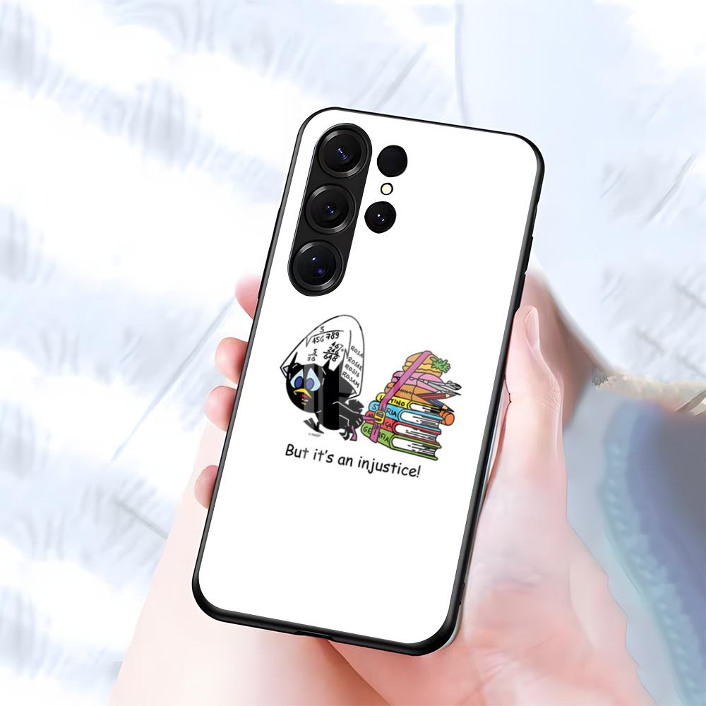 

Cute C-Calimero Phone Case For Samsung S26 S25 S24 FE S23 S22 S21 Plus S20 Ultra Note20Ultra Black Glass Cover Galaxy S22 plus5G