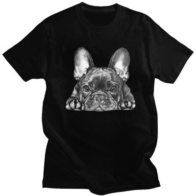 Custom Frenchie Dog French Bulldog T Shirt Men 100 Cotton Tshirt Casual Tees Streetwear Tshirt