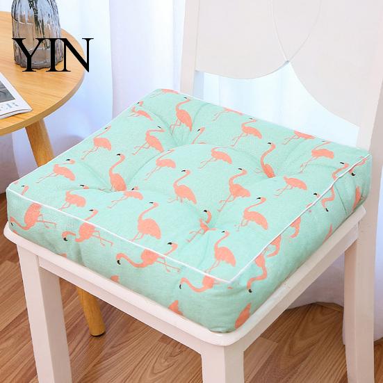 Supportive Cushion for Bay Window Modern Stylish Chair Cushion, Ultra Soft Square Geometric or Comfortable Floor Seat Mat Meditation Plant Prints,