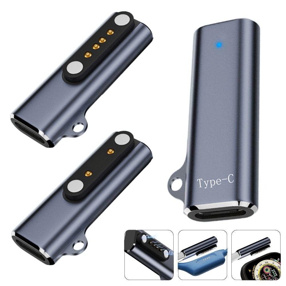 

90 Degree Charging Adapter Indicator Light Power Connector Kids Smartwatch Type-C to 2 Pin