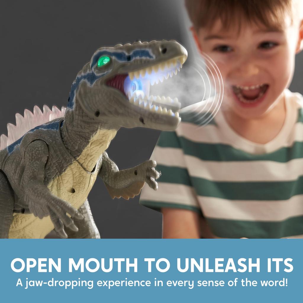 STEAM Life Remote Control Dinosaurs for Kids 3+, LED Light Up Dinosaurs, Velociraptor Robot Toy