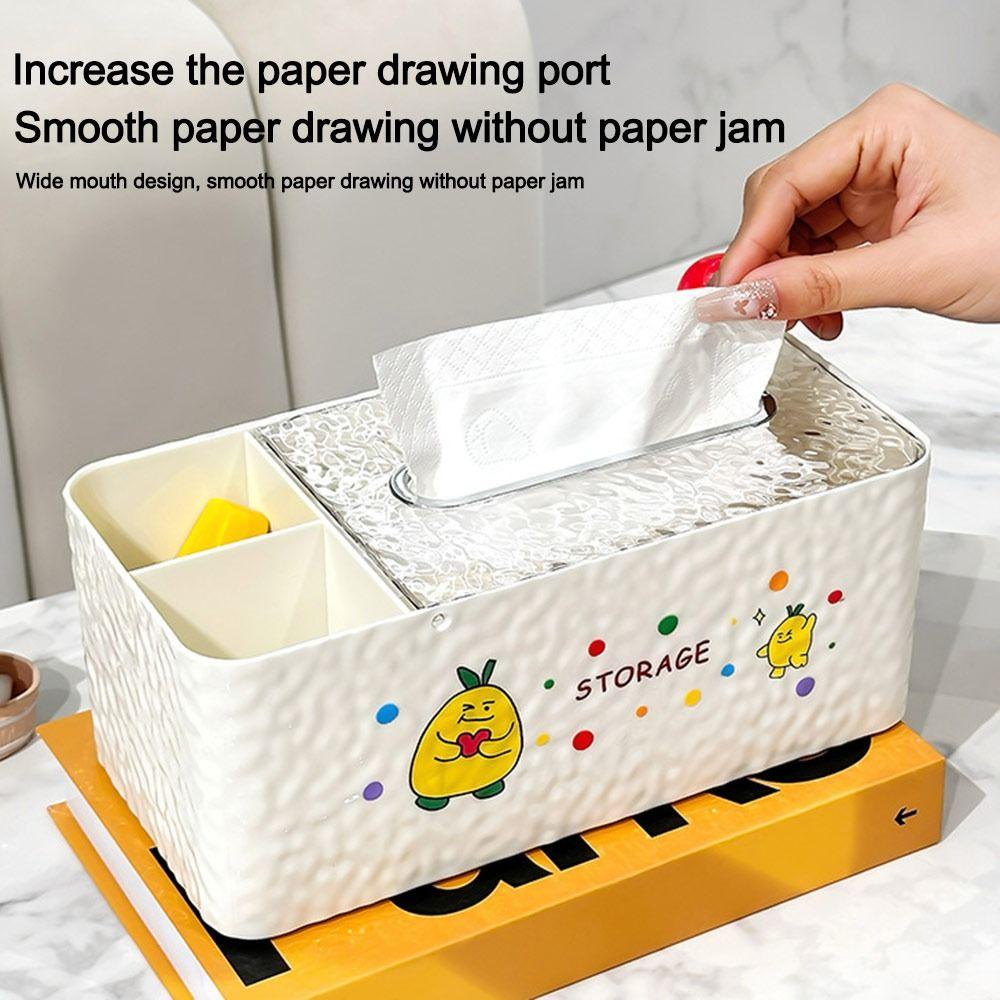Multifunctional Tissue Box Cartoon Desktop Storage Box Cute Tissue Holder Home Office