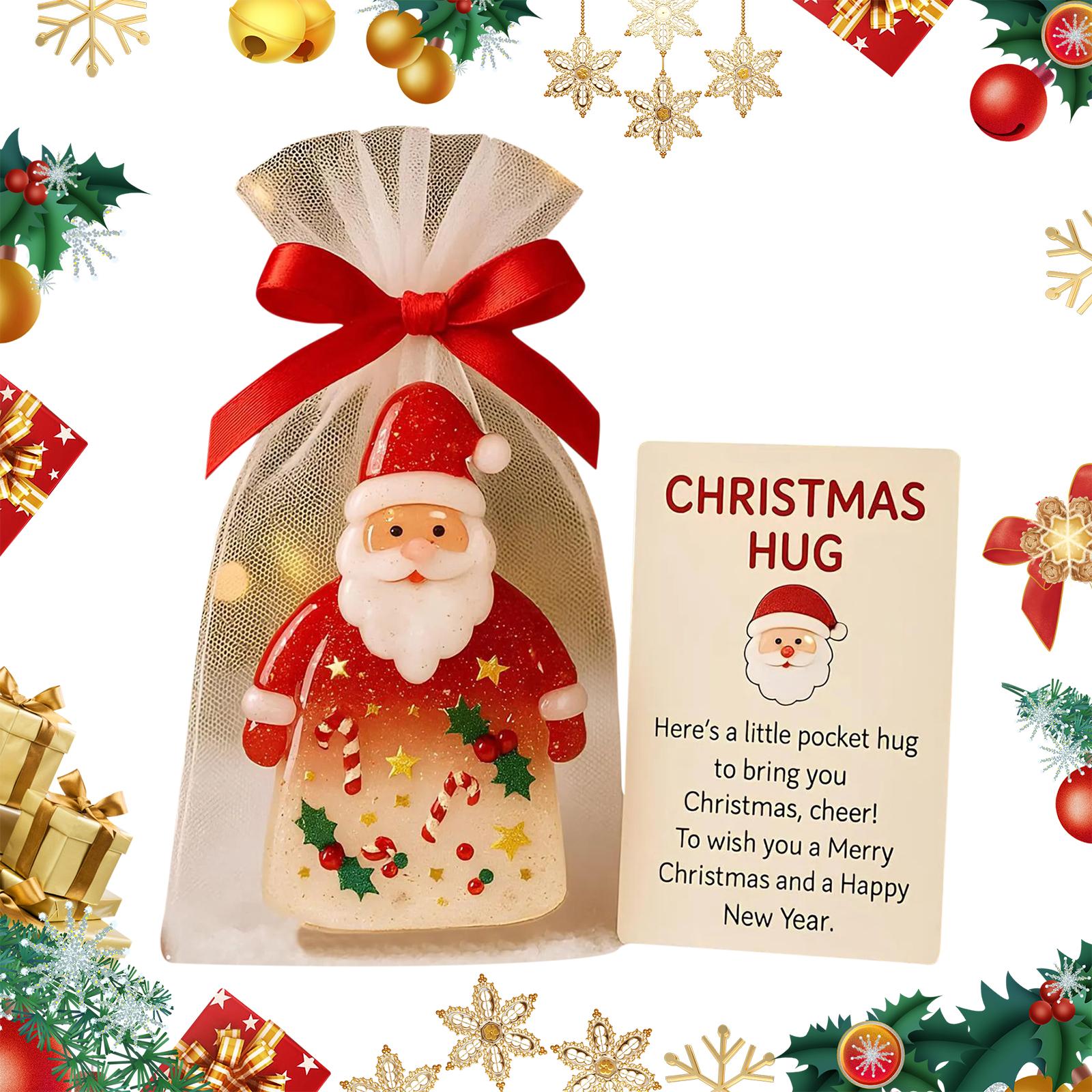 3pcs Christmas Little Pocket Hug with Encouragement Card Pocket Hug Statue Pocket Hug Token for Friends Family Kids Neighbors China Mainland