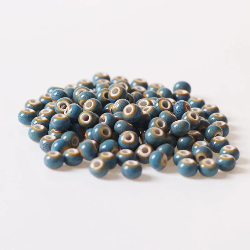 (50 Pcs/Lot) 6mm Round Ceramic Beads DIY Porcelain Loose Beads For Necklace Bracelet Jewelry Making