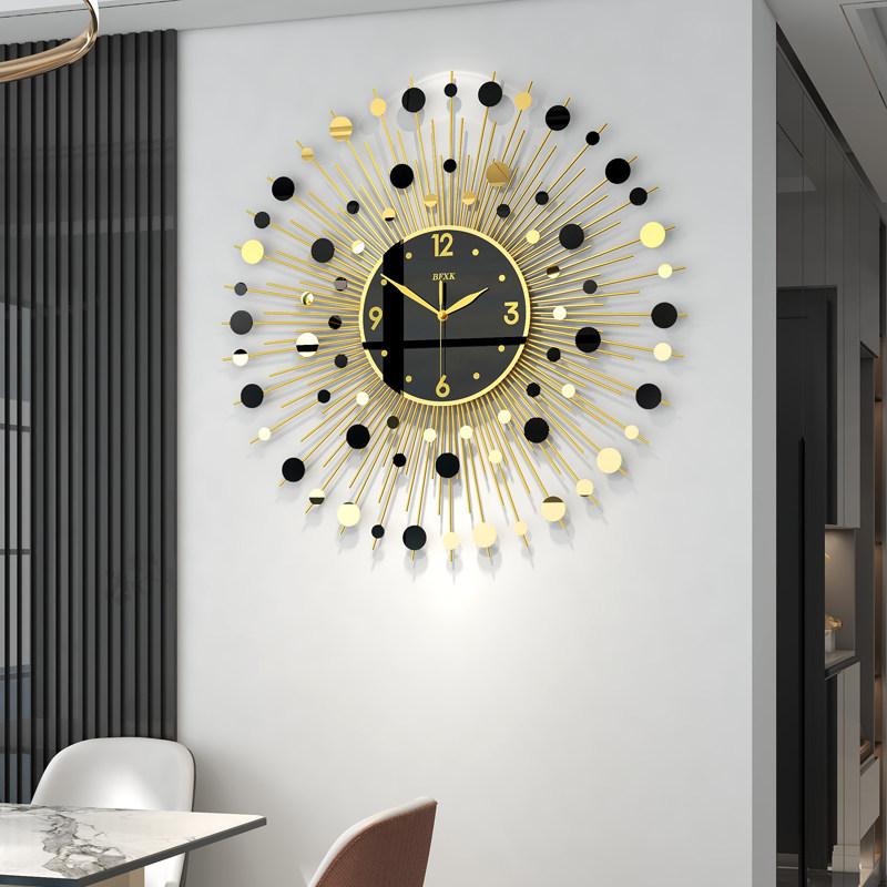 Creative Metal Gypsophila Wall Clock Modern Design Number Clock Minimalist For Nordic Living Room Mute Quartz Clock Room Decor