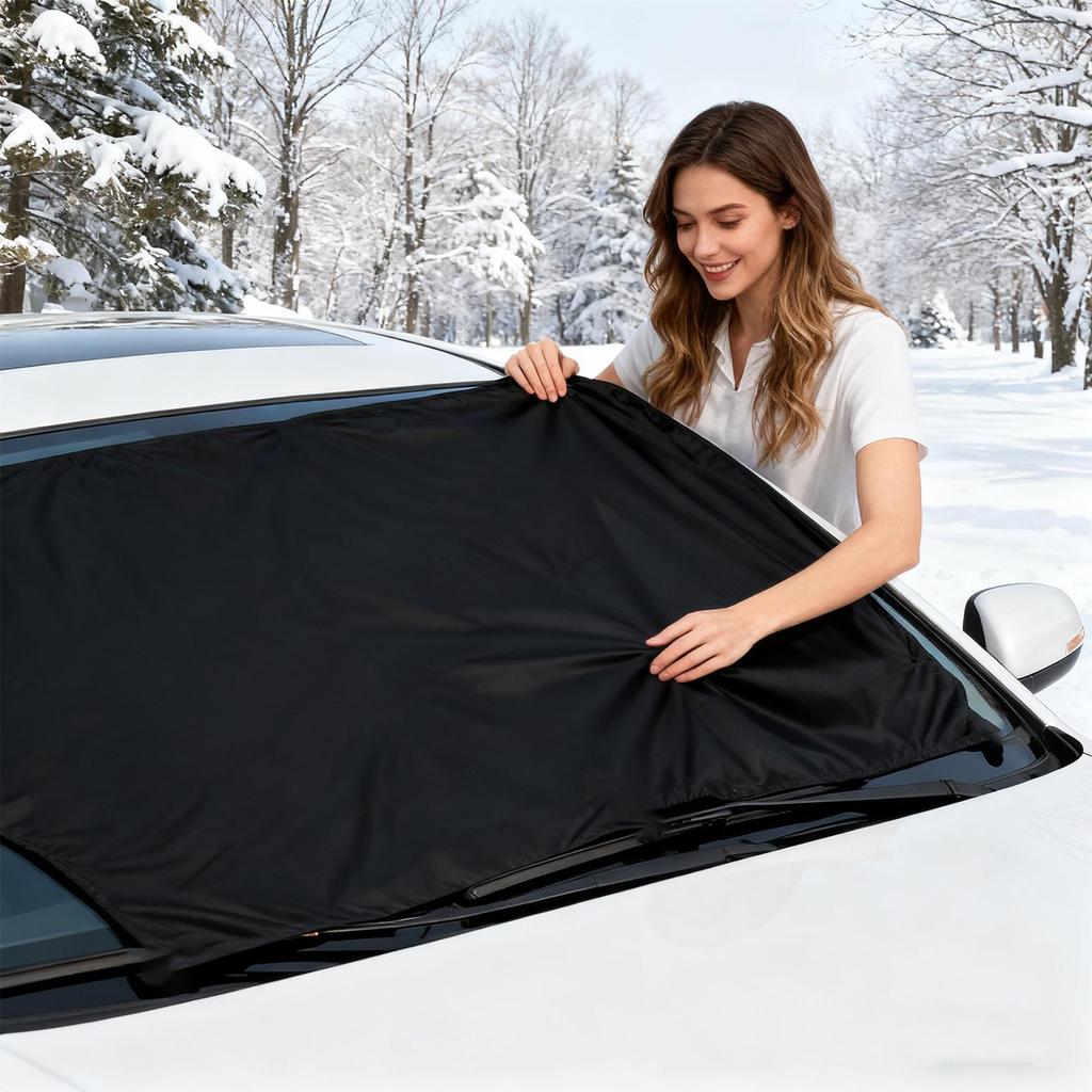 Magnetic Car Snow Shield Windshield Frost Cover Waterproof Heavy Duty All-Weather Oxford Fabric Windshield Cover Window Blanket