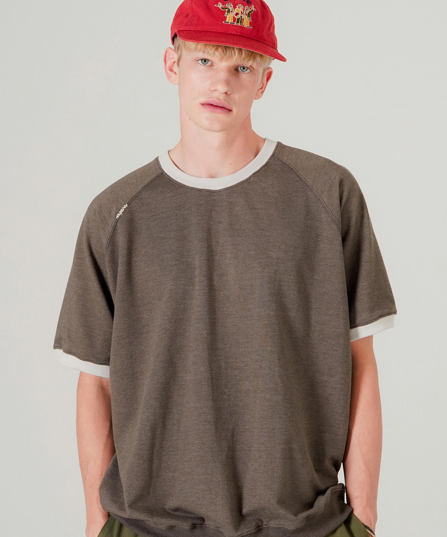 Wv Project Color Block Short Sleeve T-Shirt Mocha Brown Mjst7788 Mocha Brown/M
