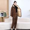 Padded Jacket, Coat, Fashion Home Jacket, Women's Coat, Plus Velvet Thickened Overalls, Leopard-print Padded Coat, Cotton Trousers Suit