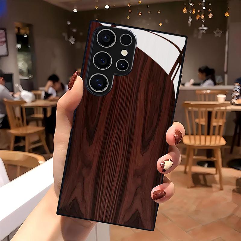 Red Retro Texture Pattern Glass Phone Case for Samsung Galaxy S26 S25 Plus S25 Ultra S24 FE S23 A16 A32 A33 A34 A53 A54 5G