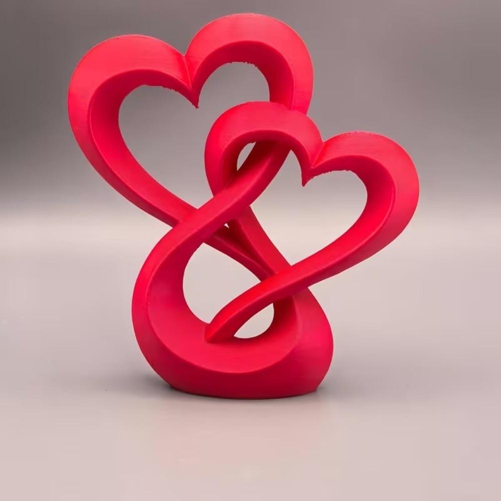 Sweet Double Heart Ornament Lovers Gifts Love Miniature Decoration Hollow Heart Models Wedding