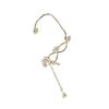 Fashionable Alloy Camellia Ear Clip with Floral Tassels Sparkling Zircon Flower Ear Cuff for Women Elegant Earring