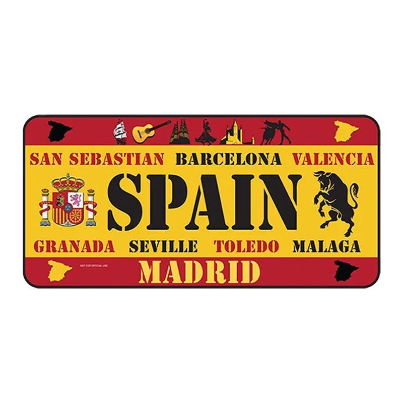 National Flag Metal Tin Sign Vintage Poster France Spain USA License Plate for Bar Home Restaurant Wall Decor 15x30cm