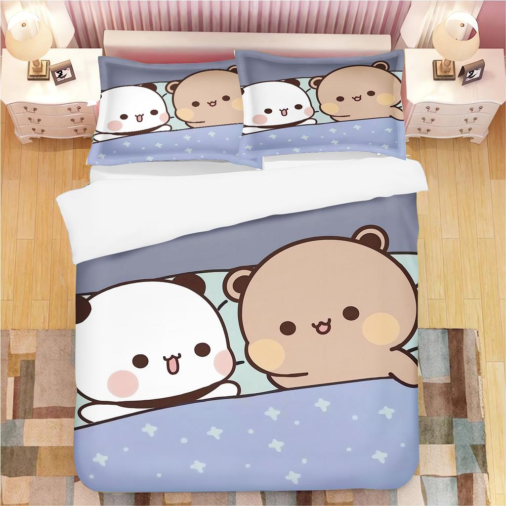 Schattige Bubu Dudu Cartoon Beer Panda Dekbedovertrek Kawaii Beddengoedsets Zachte Dekbedovertrek en Kussenslopen Eenpersoons/Tweepersoons/Queen/King Jongens