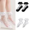 Breathable Lace Trim Kids Socks Stretchy Fit Baby Girls Ankle Socks for Newborns To Infants 4 Color Avaliable