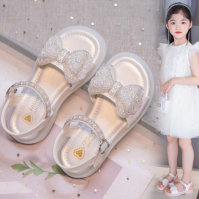 2026 Summer Girls' Soft Sole Bow Princess Sandals
