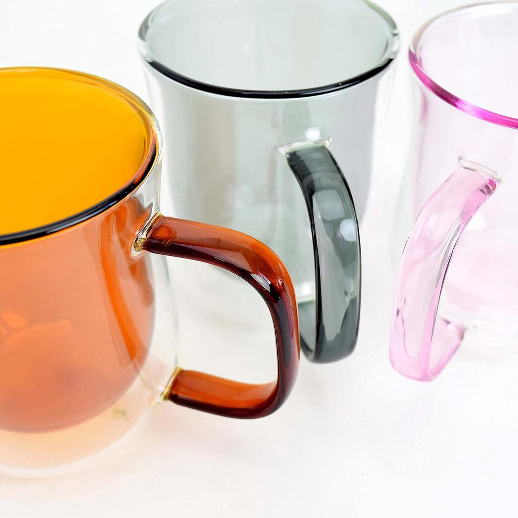 Maehata Insulates Hot and Colored Nuit Mug, Heat-Resistant Glass, Double-Walled, Cold, Thermoglass, 275ml,