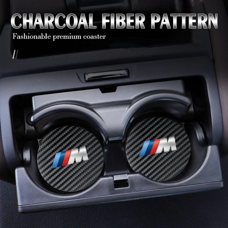 2 Pièces Porte-gobelet en Cuir pour Intérieur de Voiture Anti-bruit pour BMW G80 G06 G07 G42 G14 G15 G16 F82 F20 F21 F83 M2 M3 M4 M5 M8