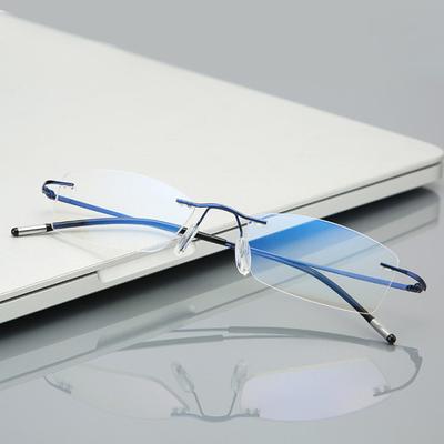 Rimless Reading Glasses Anti Blue Light Metal Frameless Presbyopic Eyewear Reading Eyeglasses