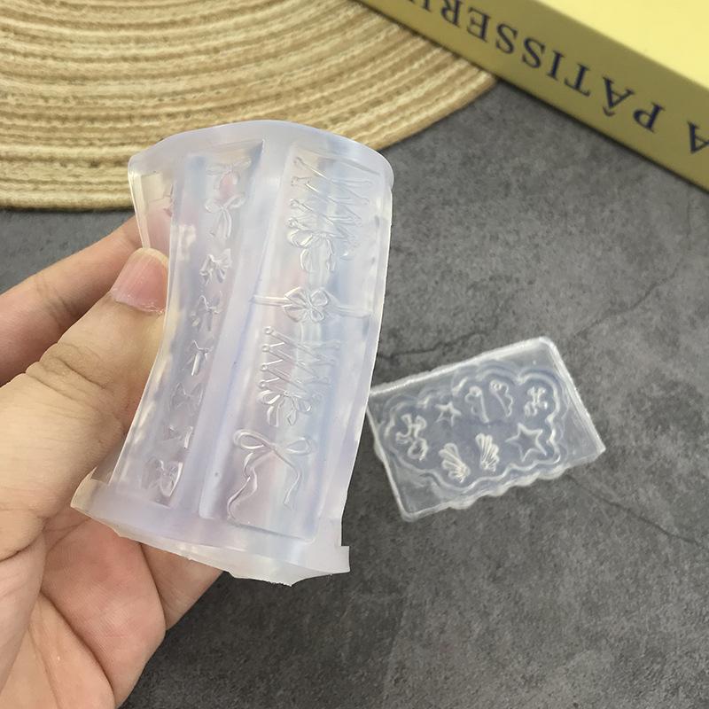 Nail Art Accessories Nail Supplies 3D Nail Mold Silicone Nail Tools Cartoon Bow Tie Wings Nail Charms Molds