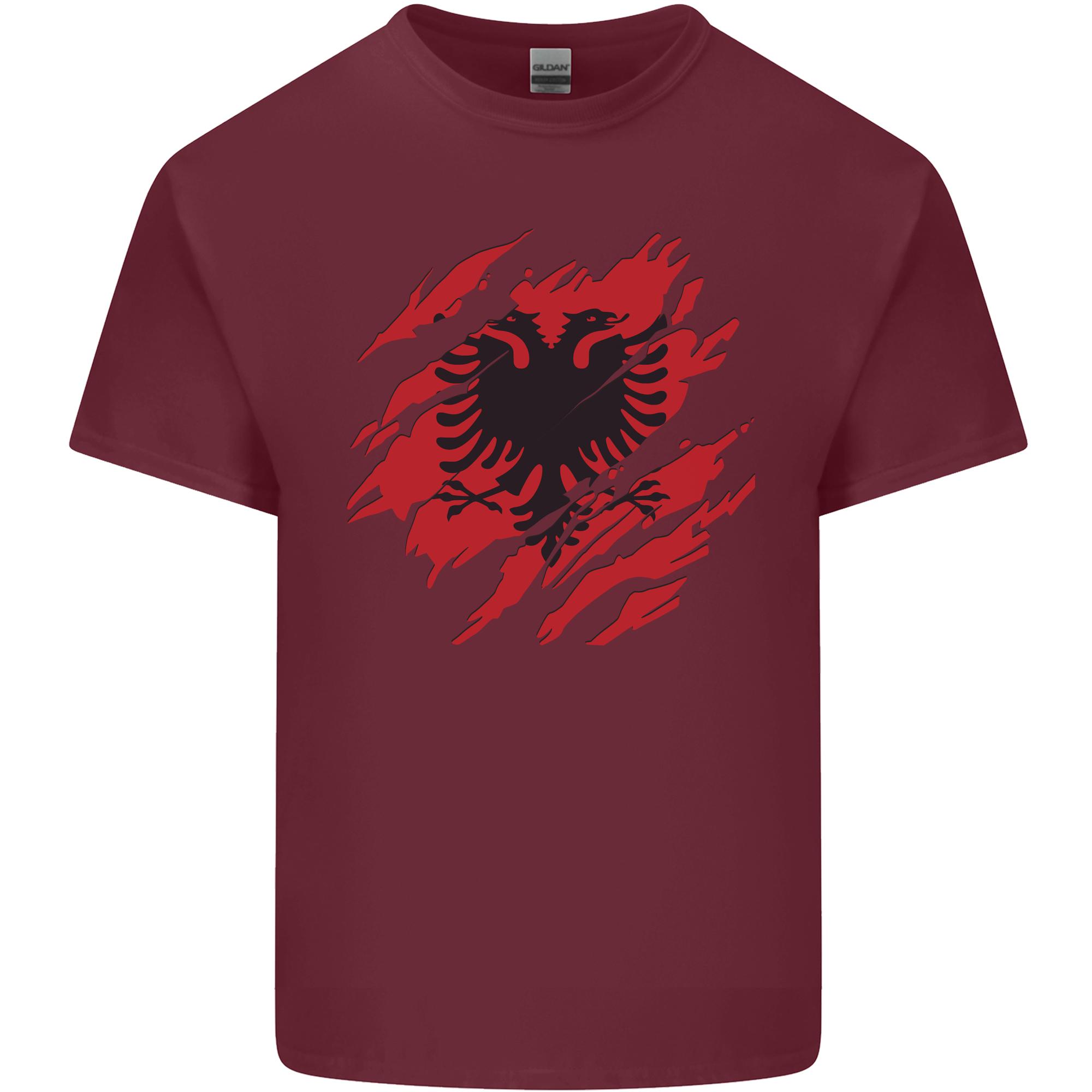 Torn Albania Flag Albanian Day Football Unisexs Light Cotton Tshirt S