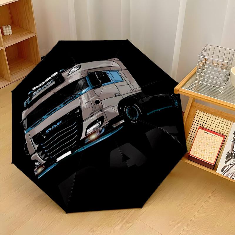 DAF Print 8?Ribs Automatic Umbrella Wind Resistant Lightweight Folding Umbrella For Outdoor Travel