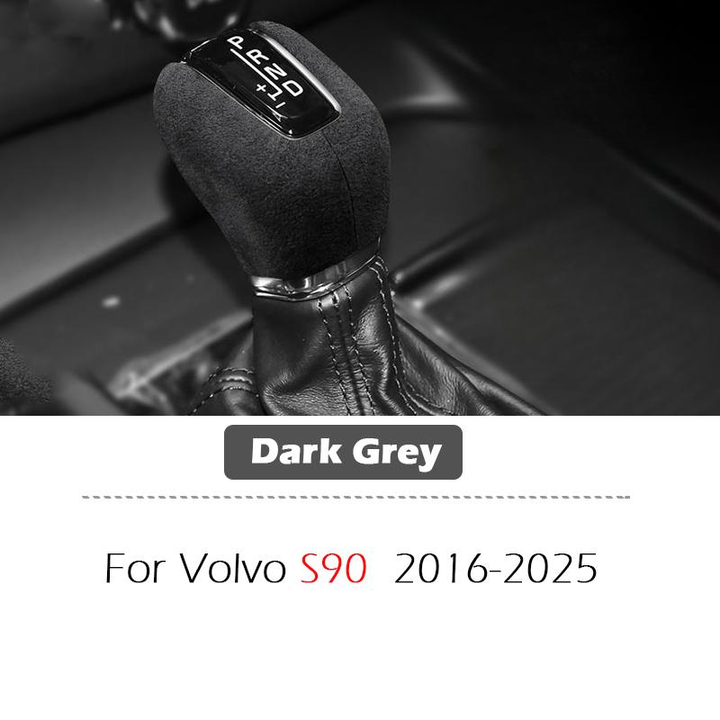 For Volvo S60 S90 V60 V90 XC60 XC90 2016-2015 Suede Leather Gear Shift Knob Cover Trim Replacement Parts Red Dark Grey Style