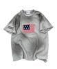 SK8ER ROCK Grunge Flag Waffle T-Shirt ((Melange Gray))