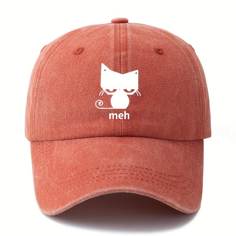 Printed Cartoon Cat Baseball Cap for Men and Women, Fashionable Outdoor Sun Protection, Lightweight Sun Hat, Truck Driver Hat