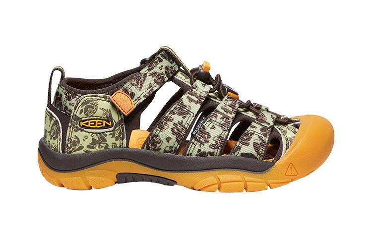 Keen Newport H2 Slip Resistant Anti Kick Abrasion Resistant Waterproof Children's Sandals Camouflage/Orange Teenagers 1027386