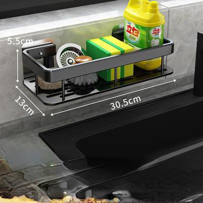Bathroom Shelf No Drill Storage Organizer Aluminum Alloy Shampoo Storage Rack Bathroom Accessories Wall Rack For Kitchen Toilet