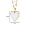 White Acrylic Heart Pendant Stainless Steel Necklaces For Women Gold Color Aesthetic Heart Pendant Necklace  Trendy Jewelry