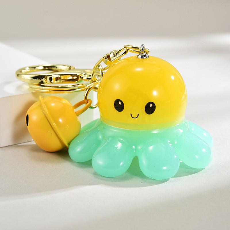 Glowende Octopus Sleutelhanger – Creatieve Acryl Cartoon Hanger voor Koppels