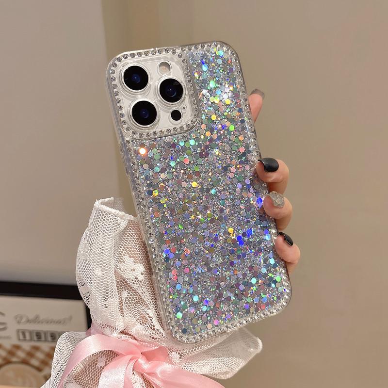 

Совместимый блестящий чехол для телефона Samsung A35/A17/A55/S23/S24/S25 Ultra с боковыми стразами для женщин A34 5G