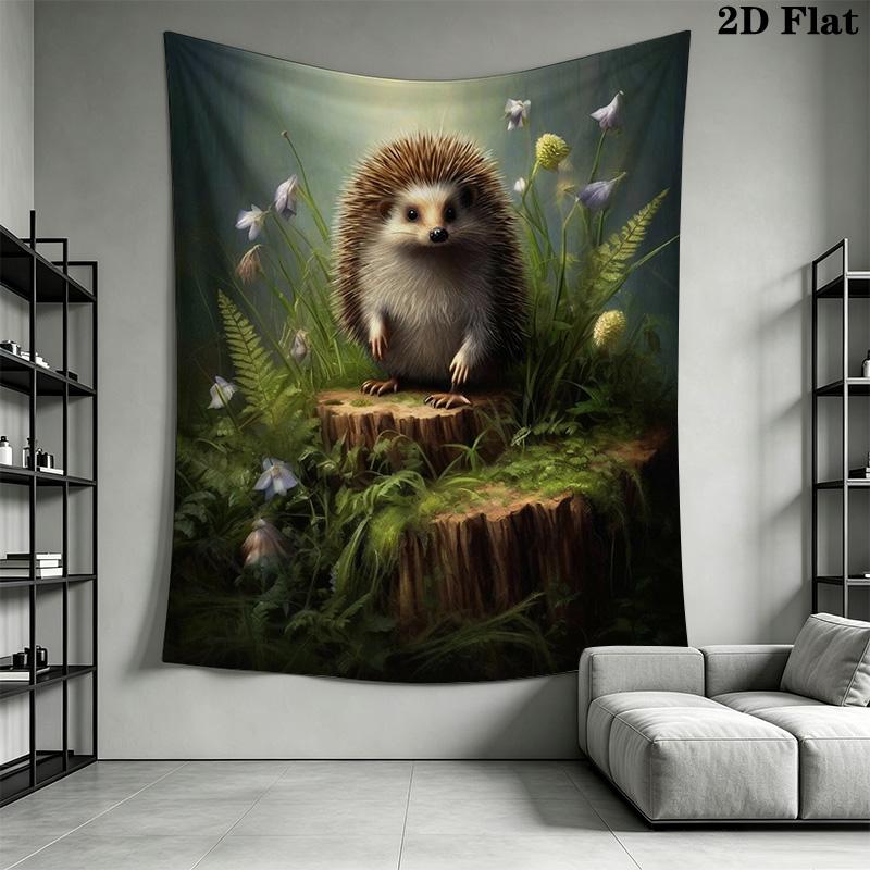 Charming Hedgehog Pattern Home Decor Tapestry, Wall Hanging, Decorative RV Wall Cloth.SGT0917430