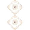 Uxcell 2Pack Retro Lace Placemat 12x12-in Square Embroidered Table Place Mats French Crochet Doilies Coasters Cup Mat for Home Wedding, Apricot