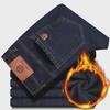 Herren Winter Plus Samt Dick Warm Elastisch Gerade Jeans