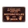 Metal Tin Sign (), If Money Can't Buy Happiness, Explain Motorcycles And Beers Plaque Decor, Home Decor, Room Decor, Sence D