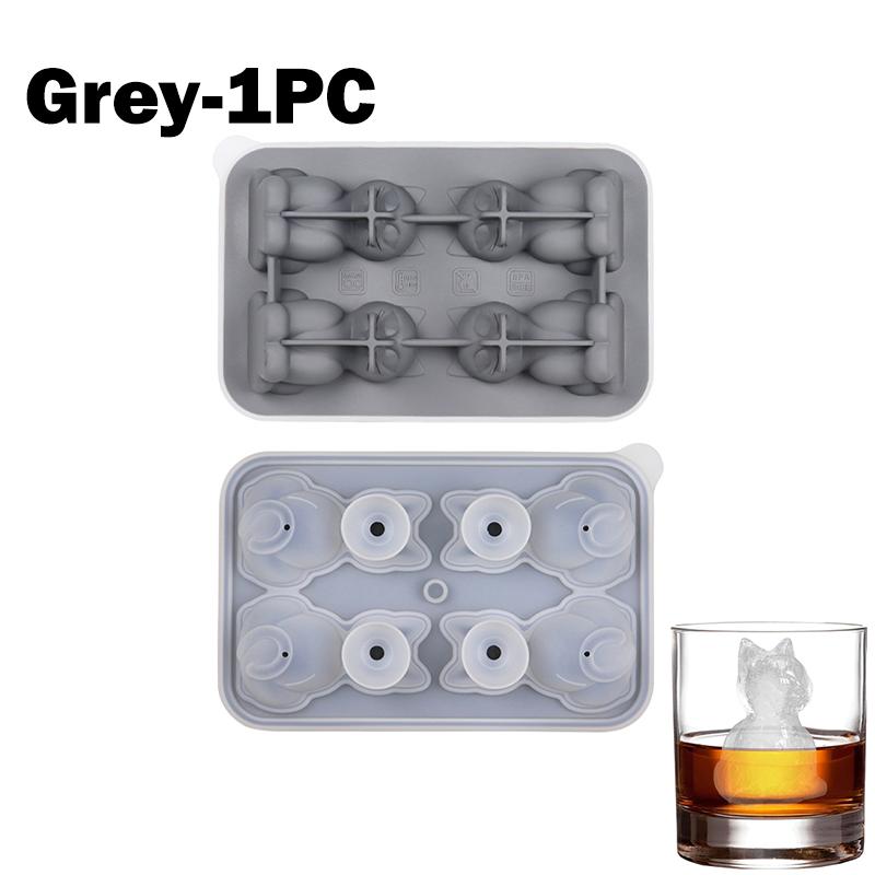1/2/4PCS Cute 3D Cat Ice Cube Mold Silicone Easy Release BPA Free Ice Block Maker for Kitchen Household Fun Cat Shaped Ice Tray